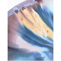 Błękitno-fioletowy talerz kolekcjonerski – ceramika ŁYSA GÓRA, proj. KSIĄŻEK